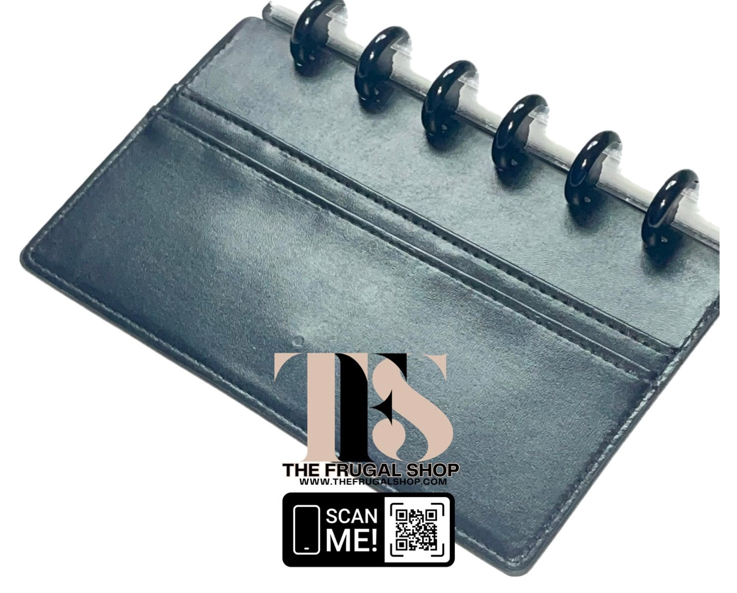 Black Leather Discbound Accessory Organizer