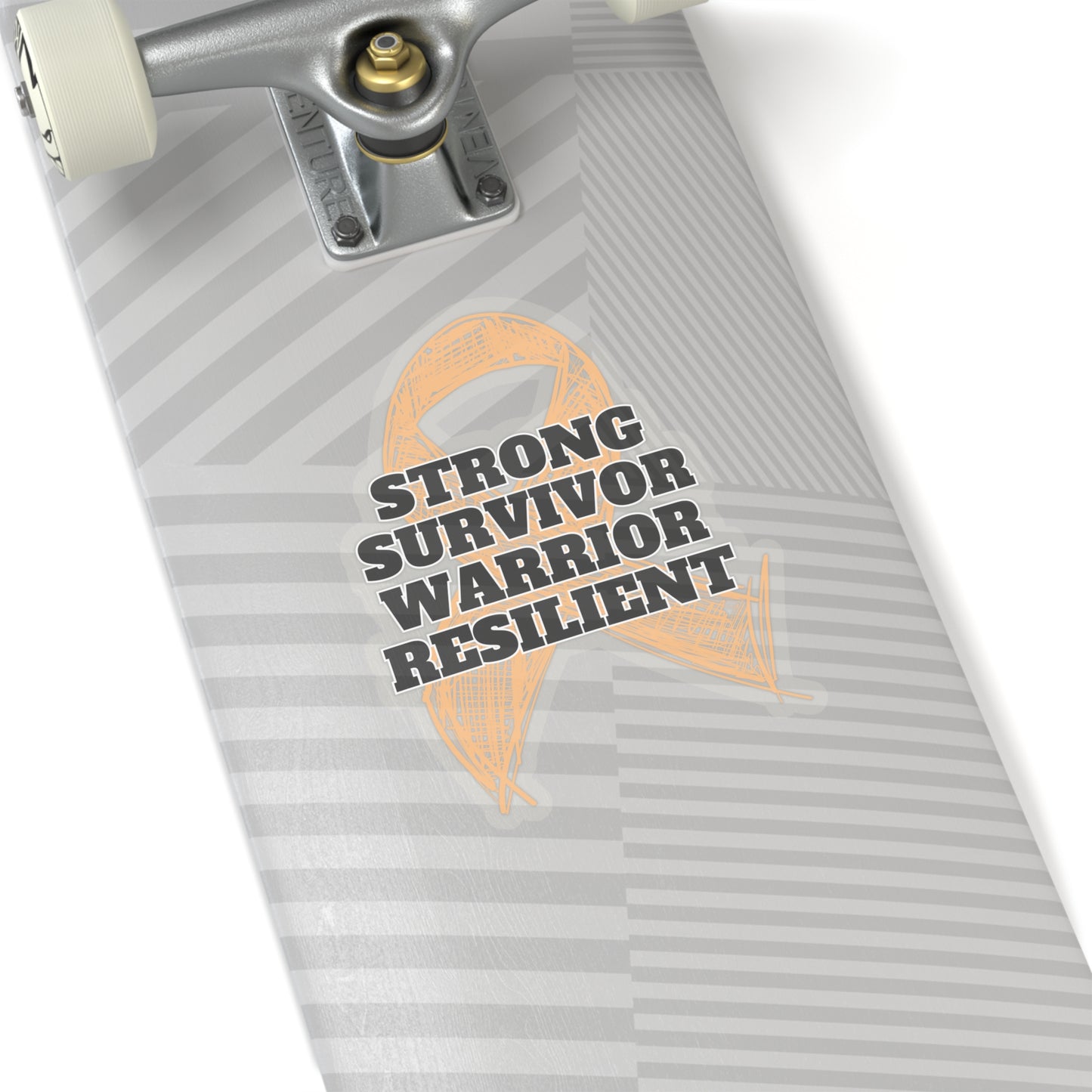 Strong Survivor Warrior Resilient Peach Ribbon Kiss-Cut Stickers