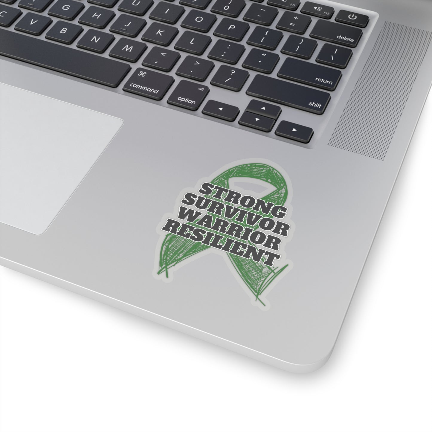 Strong Survivor Warrior Resilient Green Ribbon Kiss-Cut Stickers