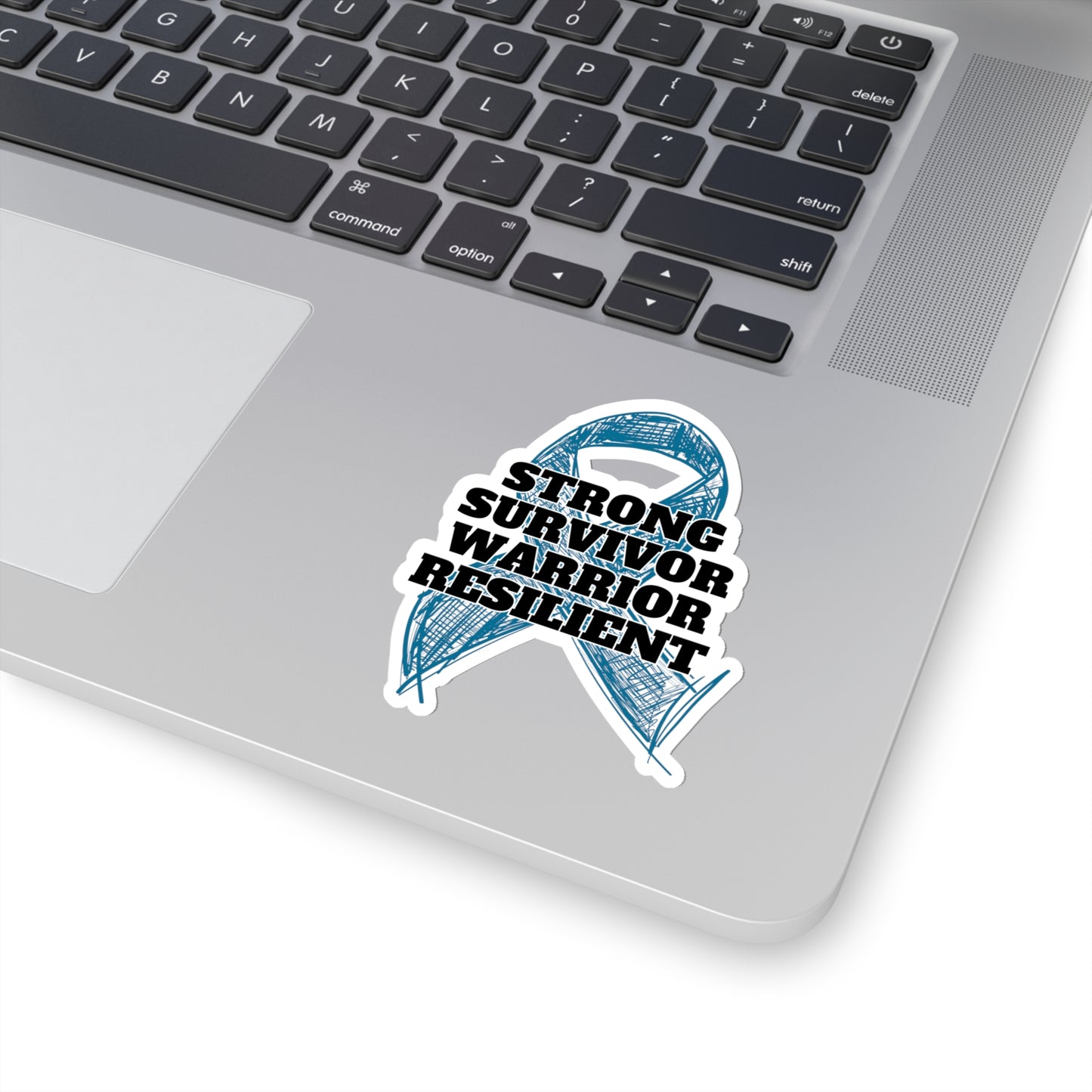Strong Survivor Warrior Resilient Teal Ribbon Kiss-Cut Stickers