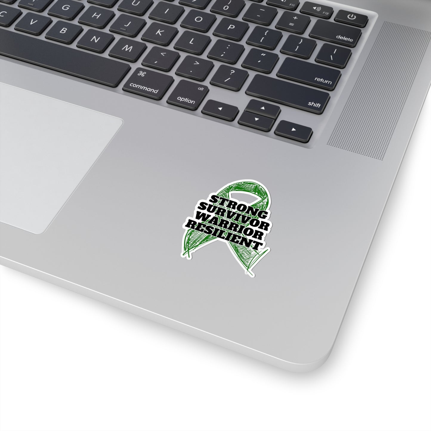 Strong Survivor Warrior Resilient Green Ribbon Kiss-Cut Stickers