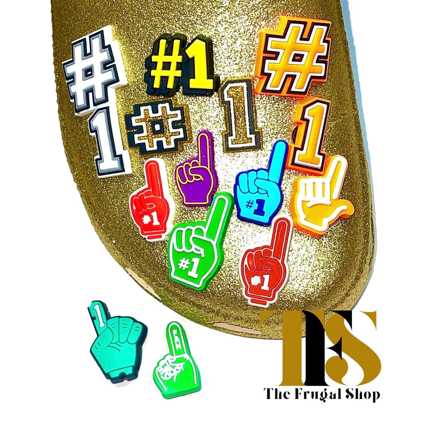 Number 1 Finger Hashtag Shoe Charm