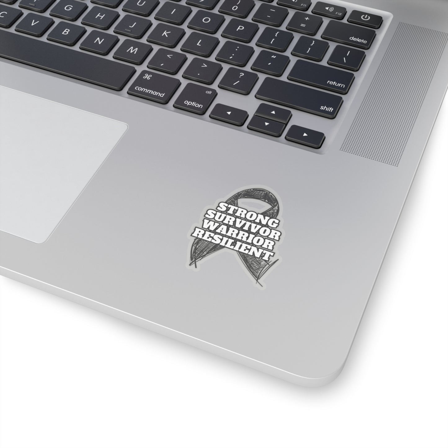 Strong Survivor Warrior Resilient Black Ribbon Kiss-Cut Stickers