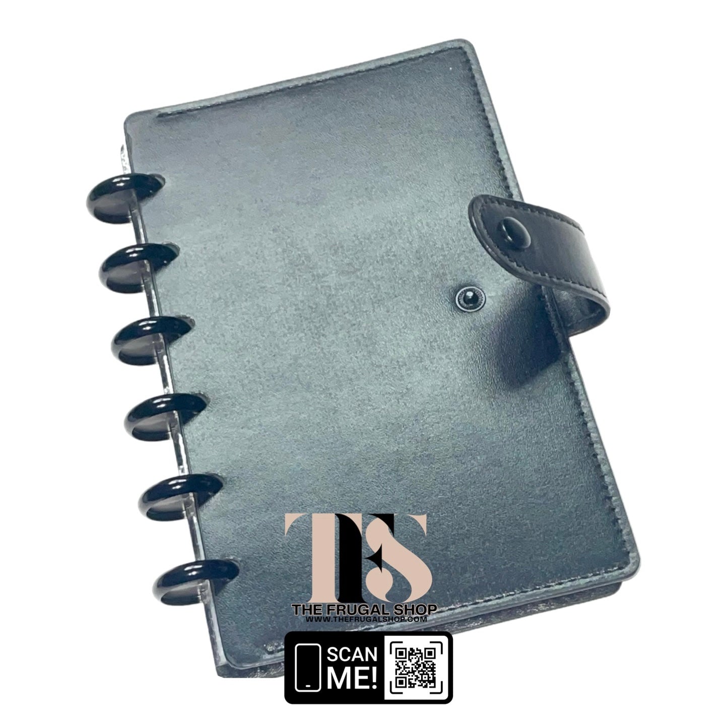 Black Leather Discbound Accessory Organizer