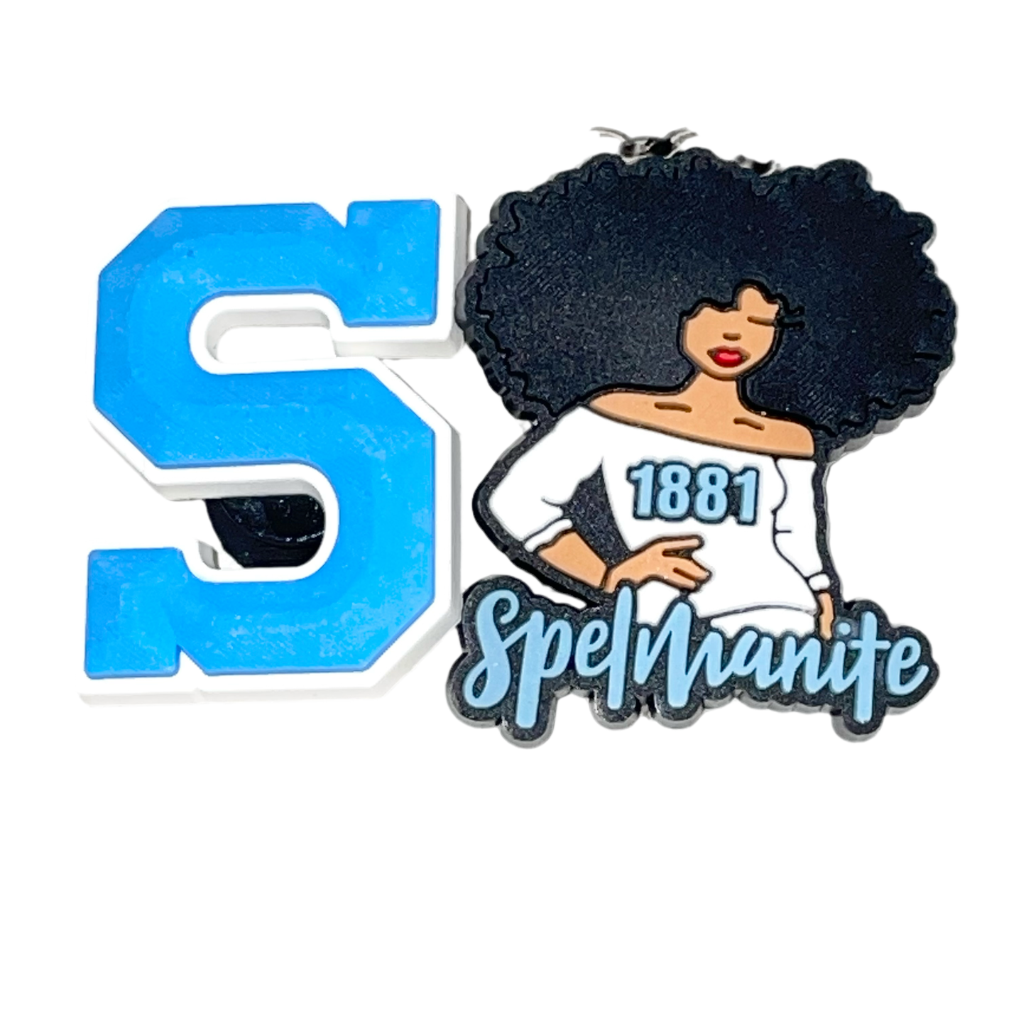 HBCU Large Blue S Spelman Shoe Charm