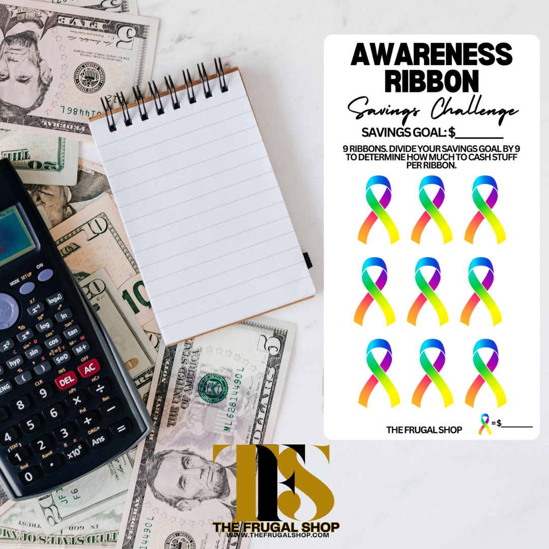 60 Awareness Ribbon Savings Challenges Printable | Achieve Financial Goals