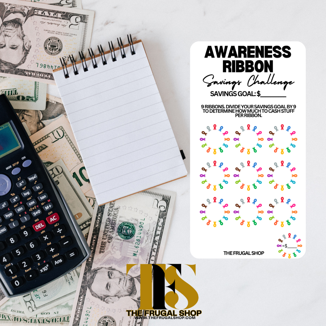 60 Awareness Ribbon Savings Challenges Printable | Achieve Financial Goals