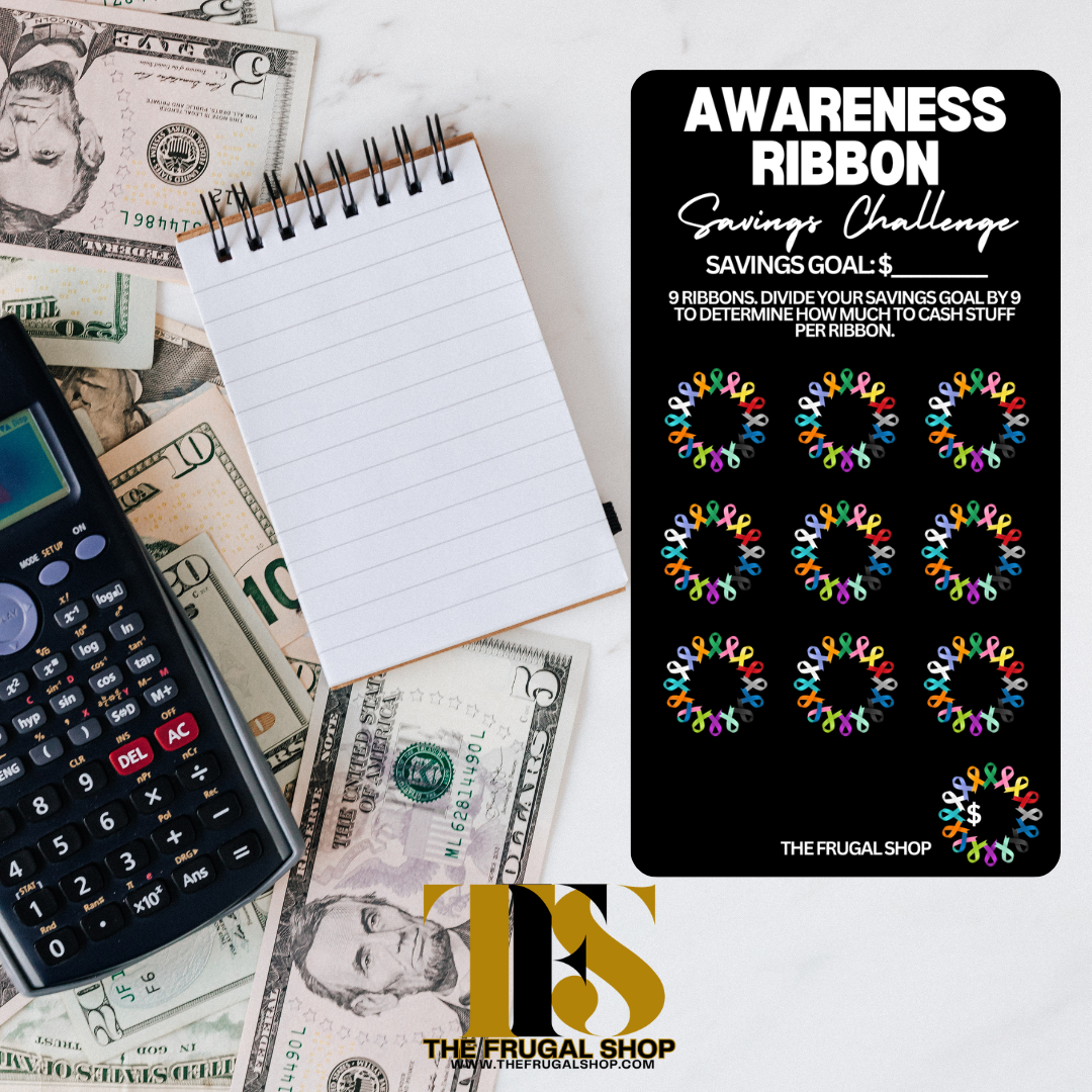 60 Awareness Ribbon Savings Challenges Printable | Achieve Financial Goals