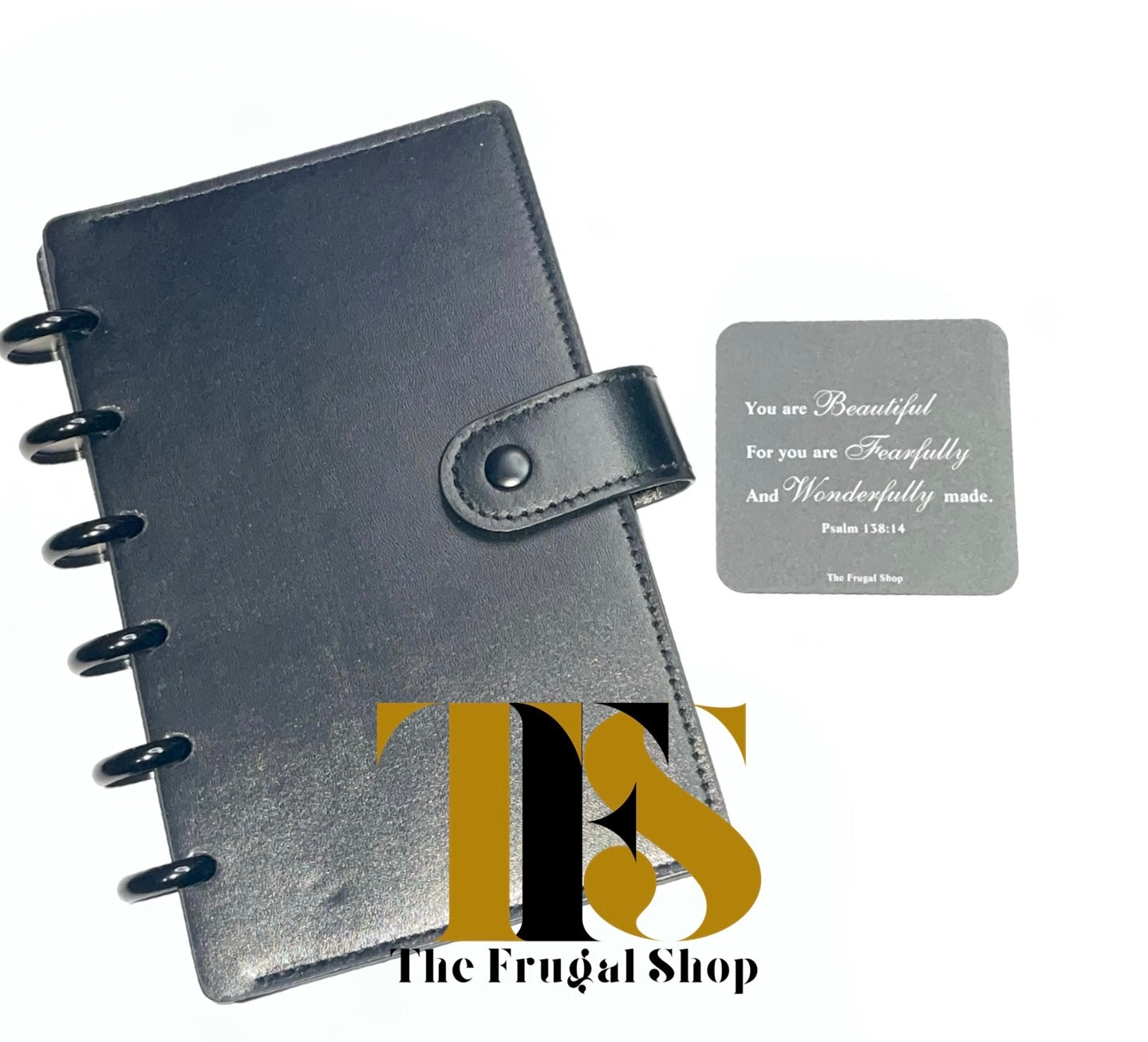 (Imperfect) Black Leather Discbound Accessory Organizer