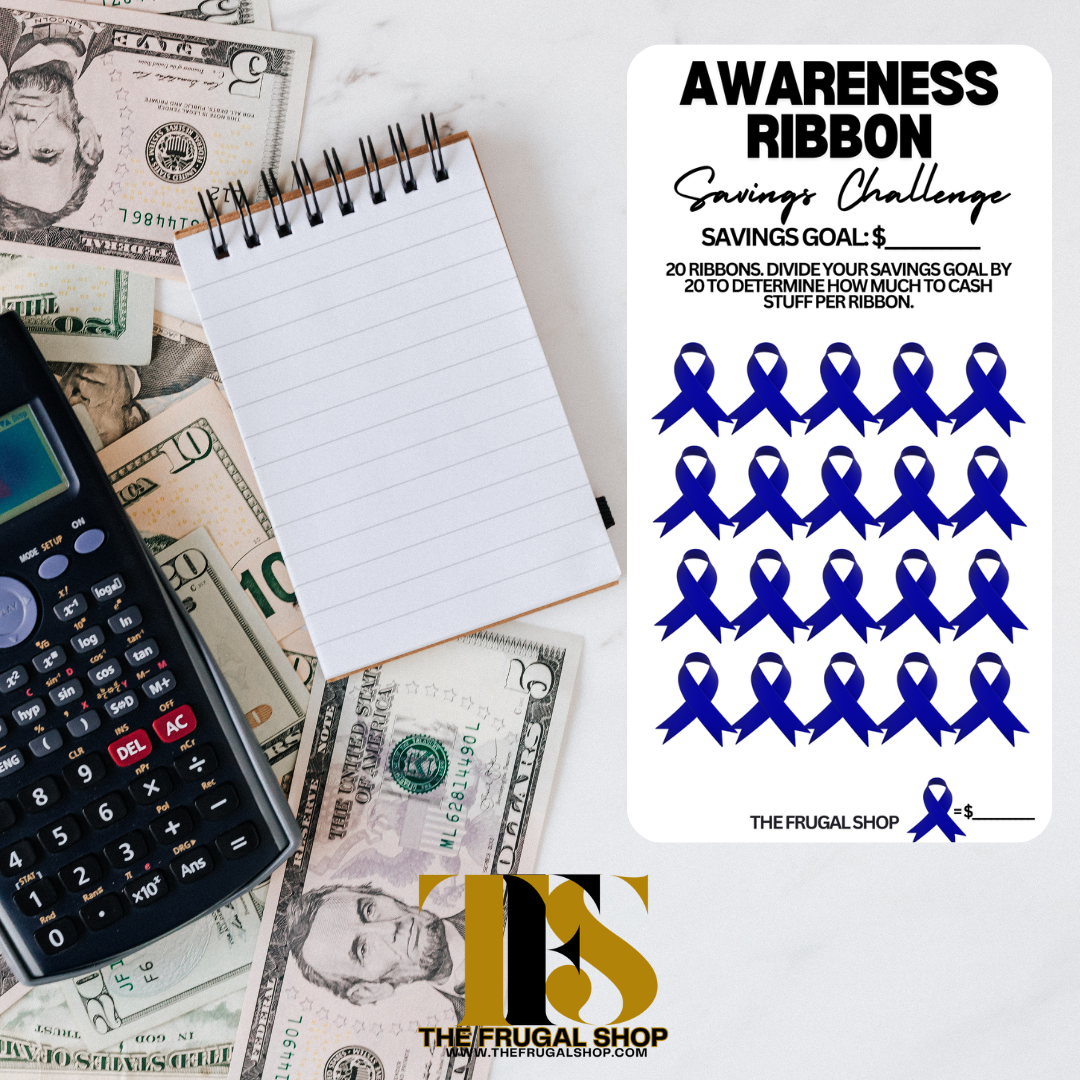 60 Awareness Ribbon Savings Challenges Printable | Achieve Financial Goals