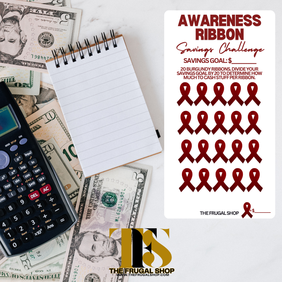 60 Awareness Ribbon Savings Challenges Printable | Achieve Financial Goals