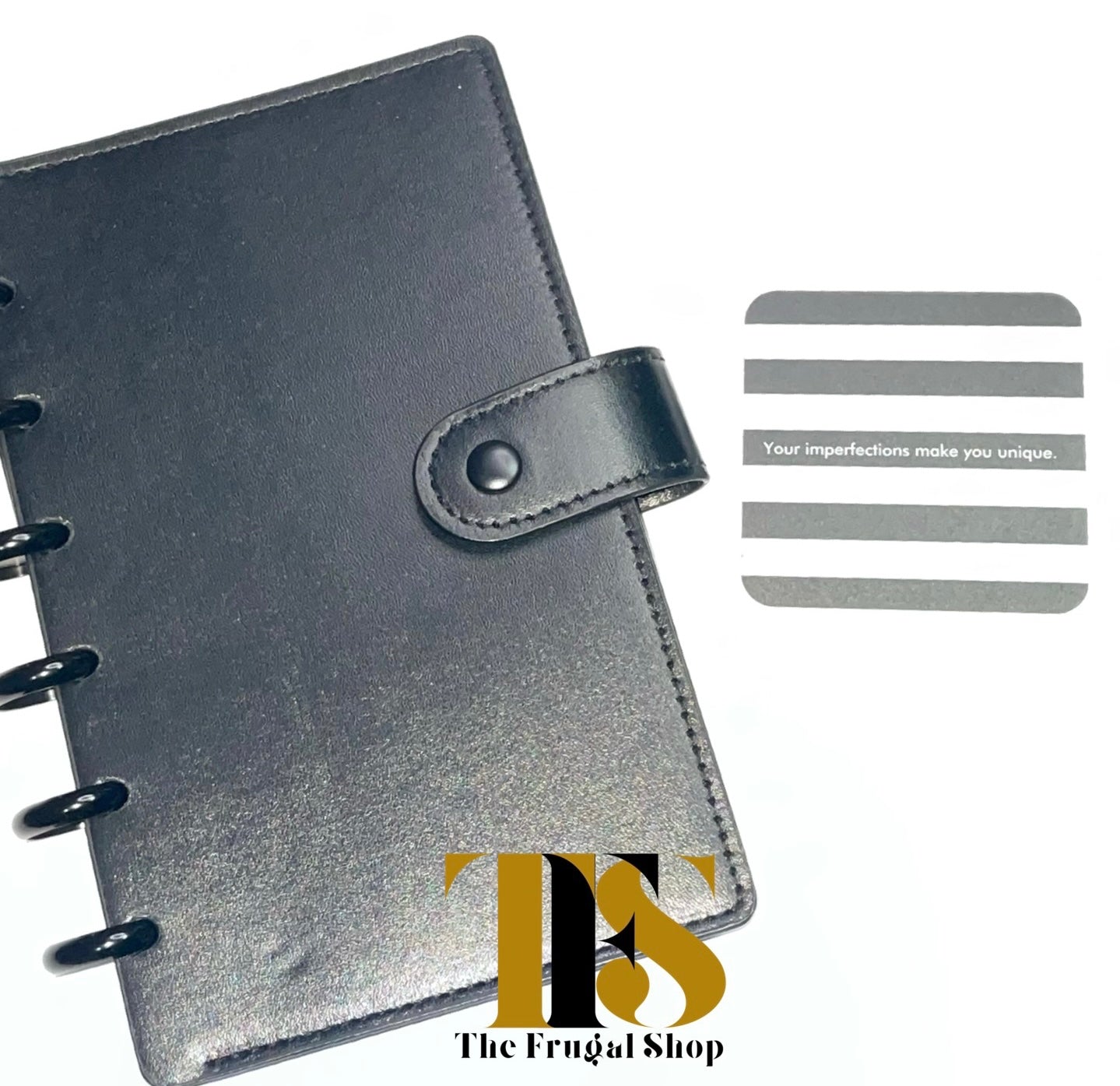 (Imperfect) Black Leather Discbound Accessory Organizer