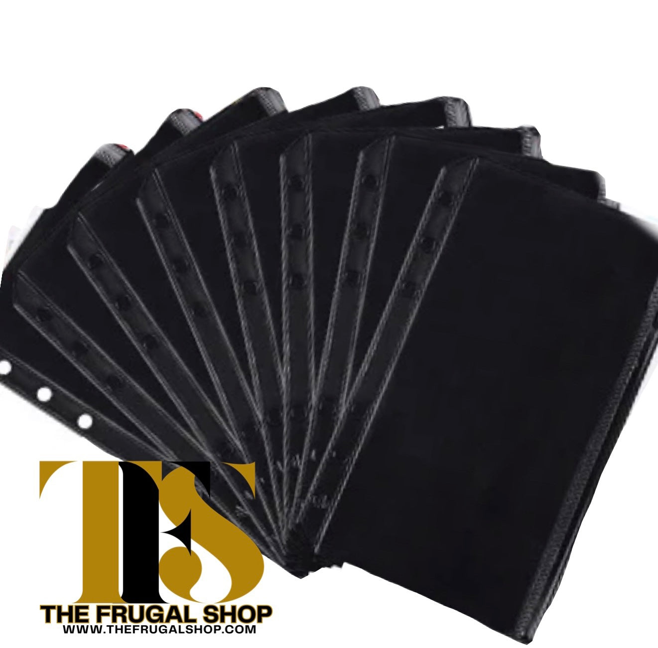 A6 Black Checkered Transparent Planner with Black Zippered Pouches