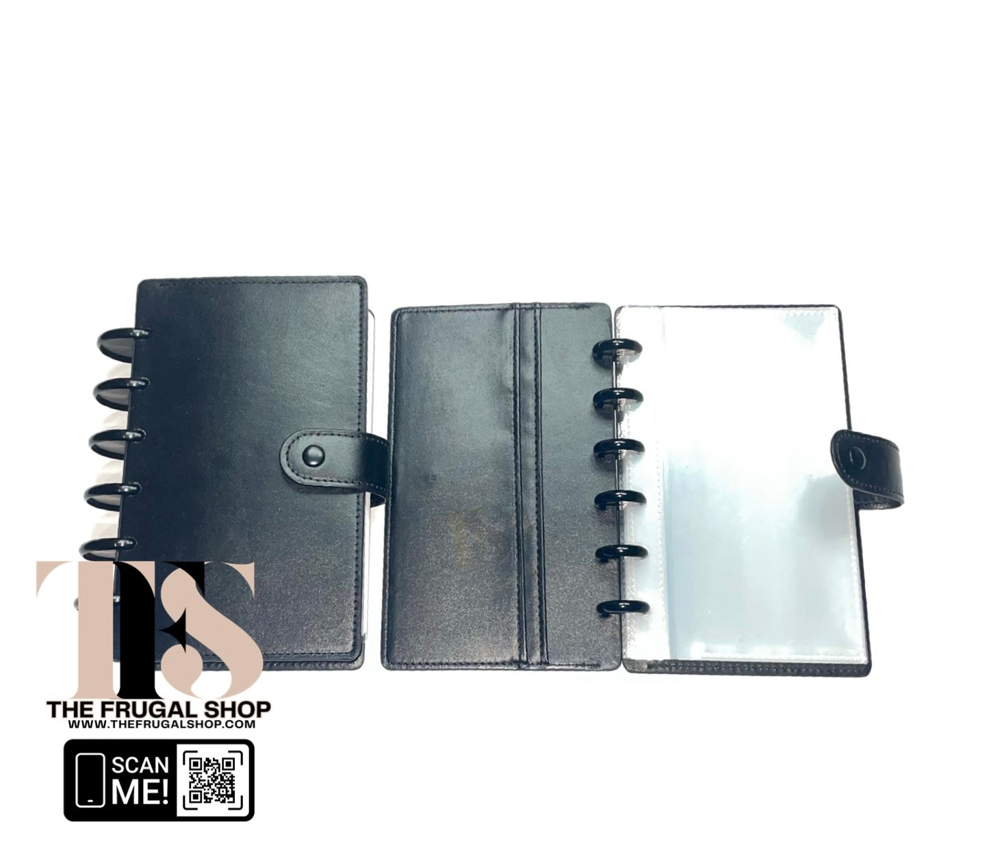 Black Leather Discbound Accessory Organizer