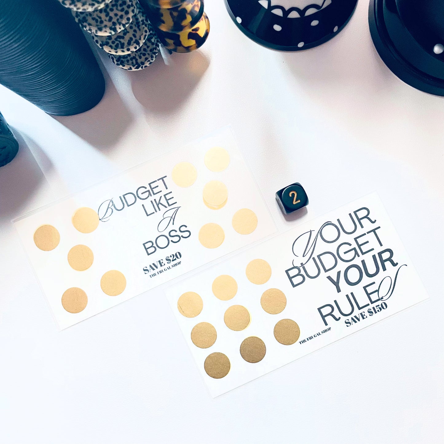 Smart Money Moves Minimalist Gold Scratch-Off Savings Challenge – Laminated Money Tracker