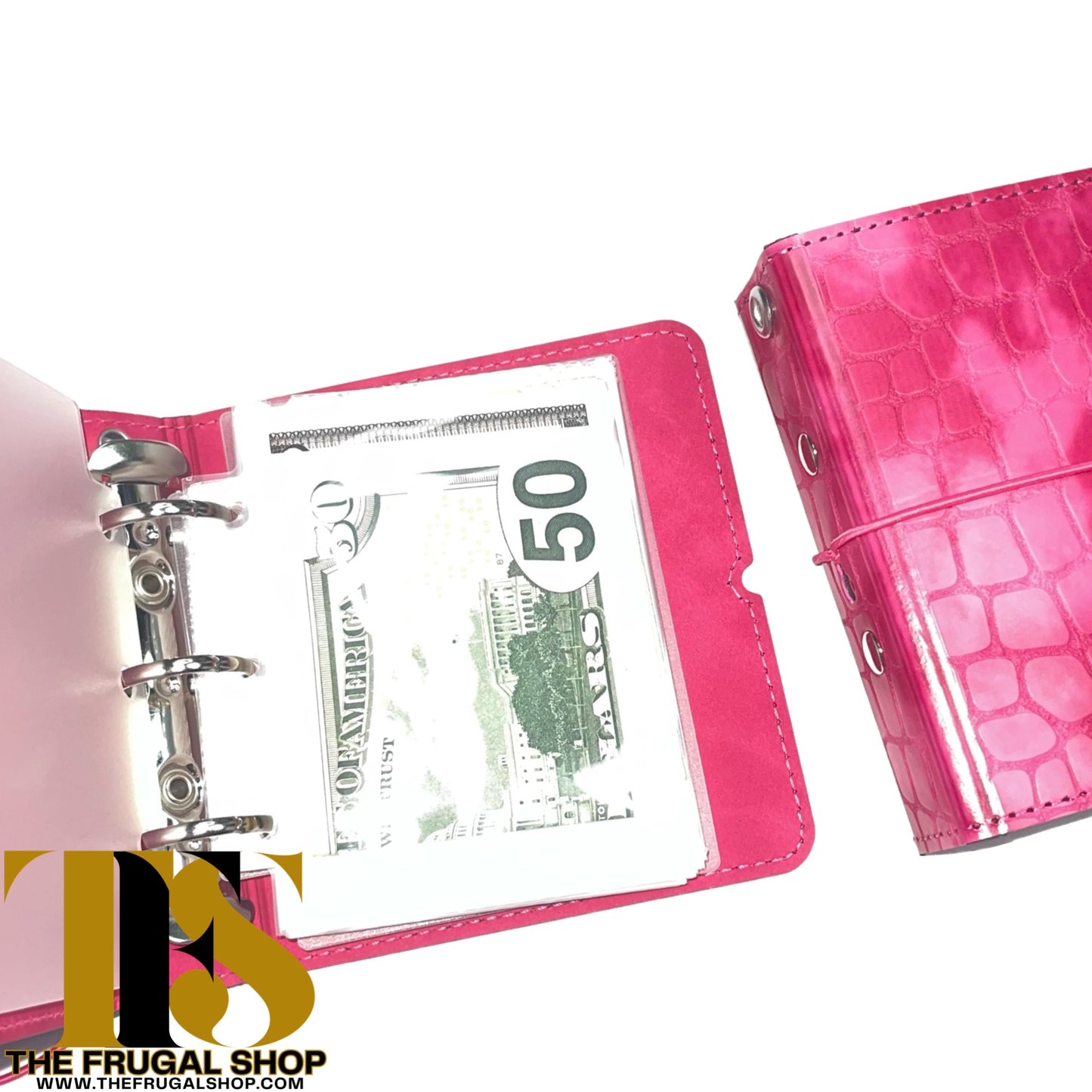 $500 - $1000 Cash Savings Challenge Pink Textured Binder