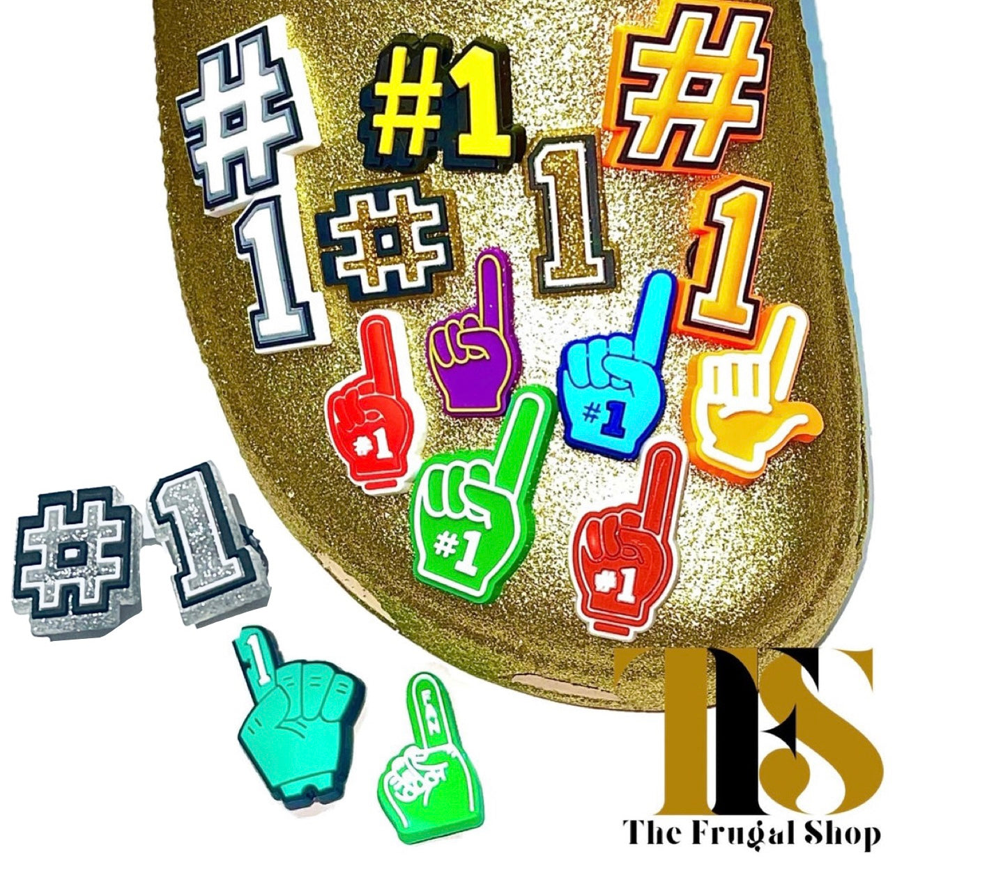 Number 1 Finger Hashtag Shoe Charm