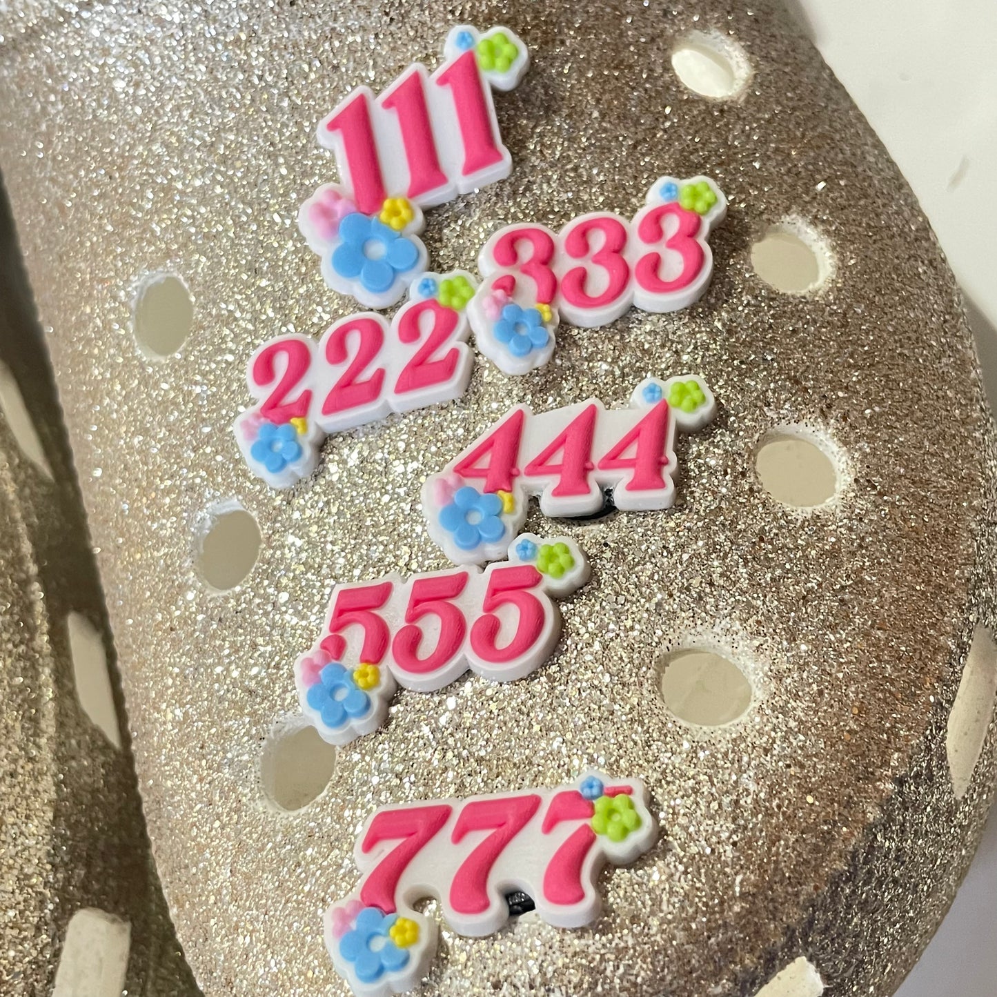 Angel Numbers (111, 222, 333, 444, 555, 777, 1111) Shoe Charm