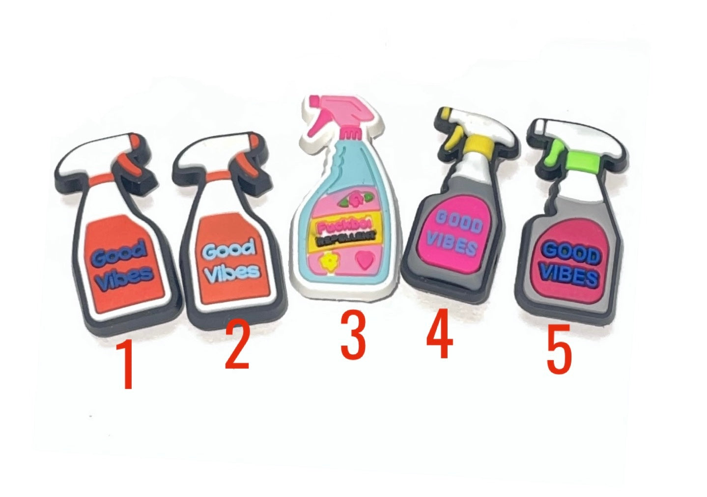 Good Vibes Spray Bottle Shoe Charm