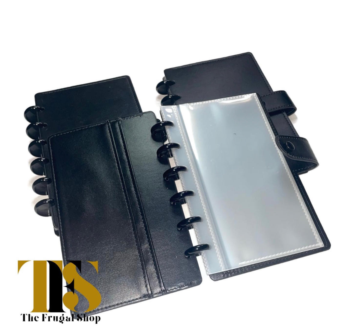 Black Leather Discbound Accessory Organizer