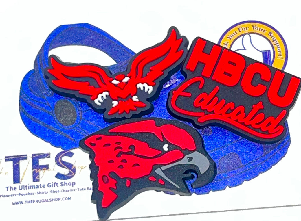 HBCU Shoe Charm- Bethune Cookman, Central State, Claflin, Clark Atlanta, Langston, Maryland Eastern Shore, NC Central, Tuskegee, Winston Salem