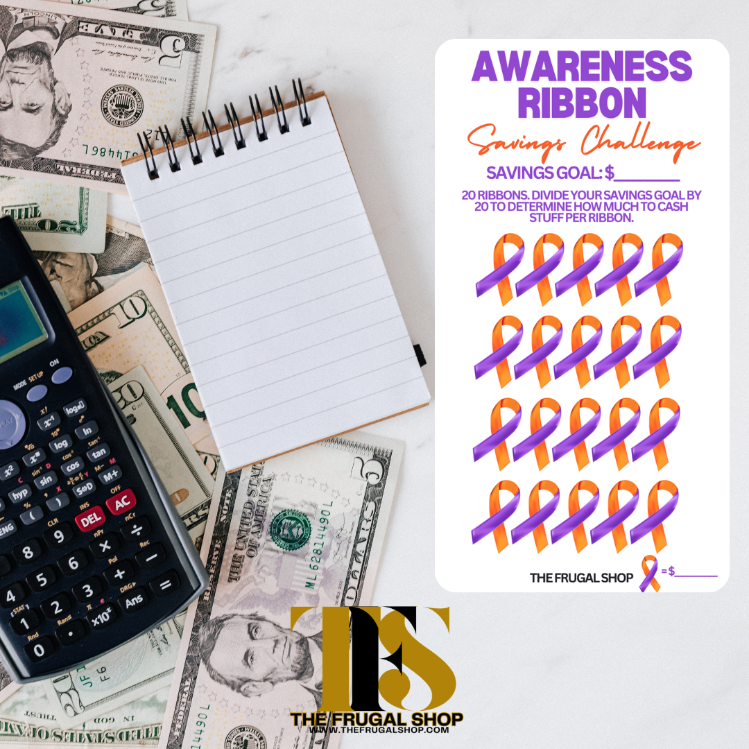 60 Awareness Ribbon Savings Challenges Printable | Achieve Financial Goals