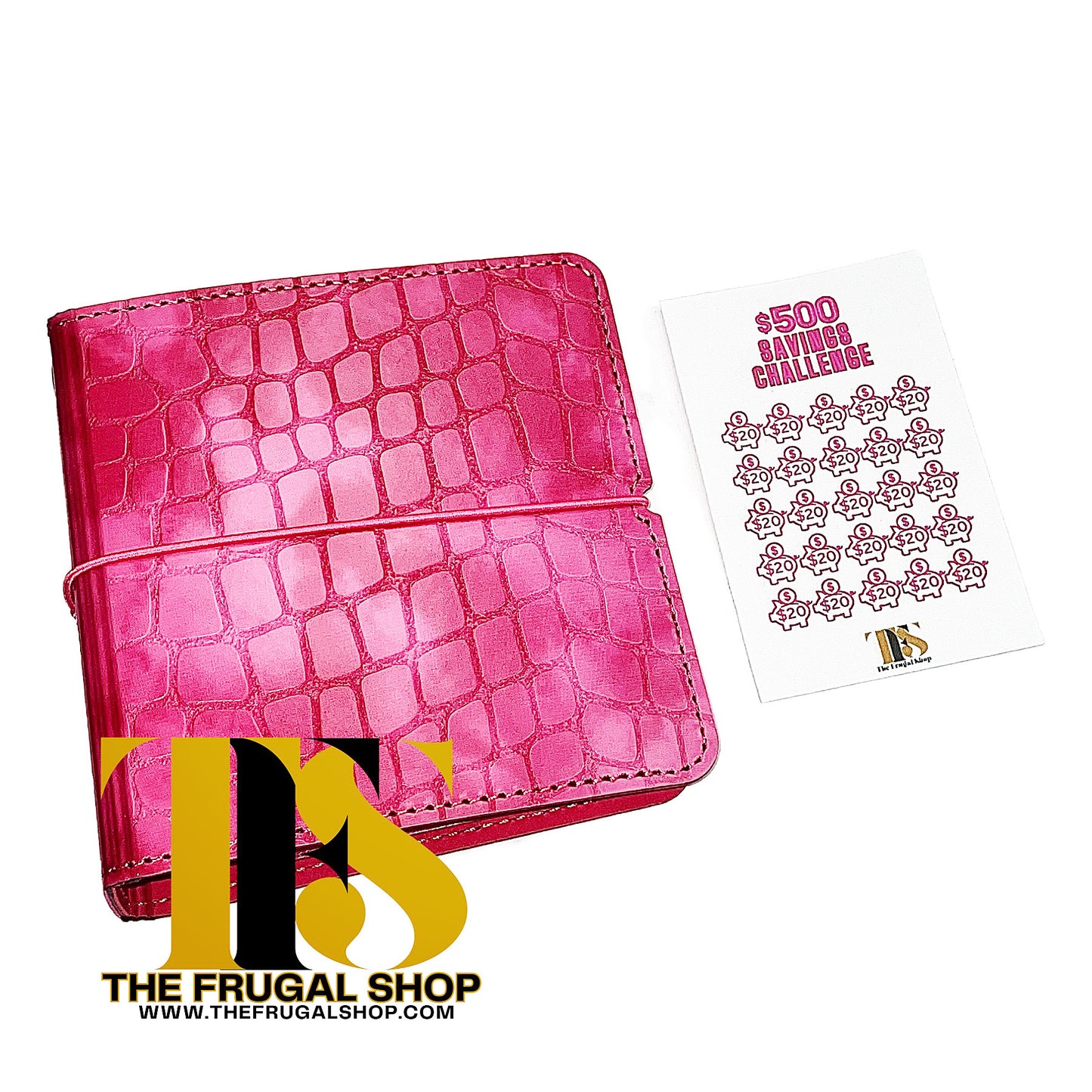 $500 - $1000 Cash Savings Challenge Pink Textured Binder