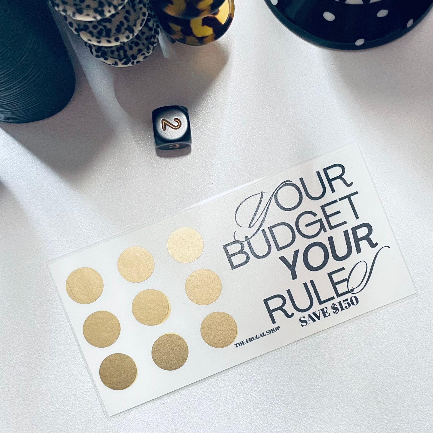Smart Money Moves Minimalist Gold Scratch-Off Savings Challenge – Laminated Money Tracker