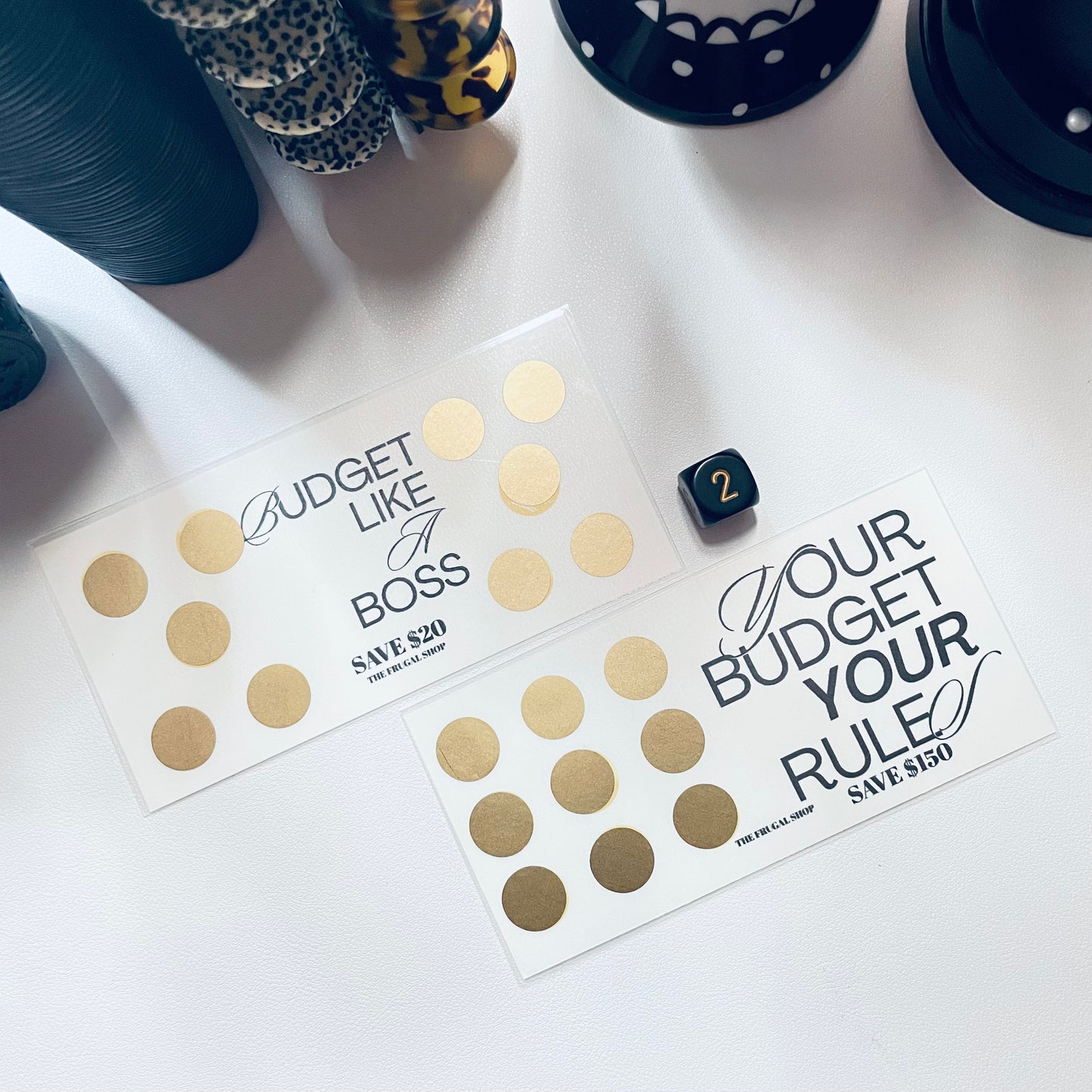 Smart Money Moves Minimalist Gold Scratch-Off Savings Challenge – Laminated Money Tracker