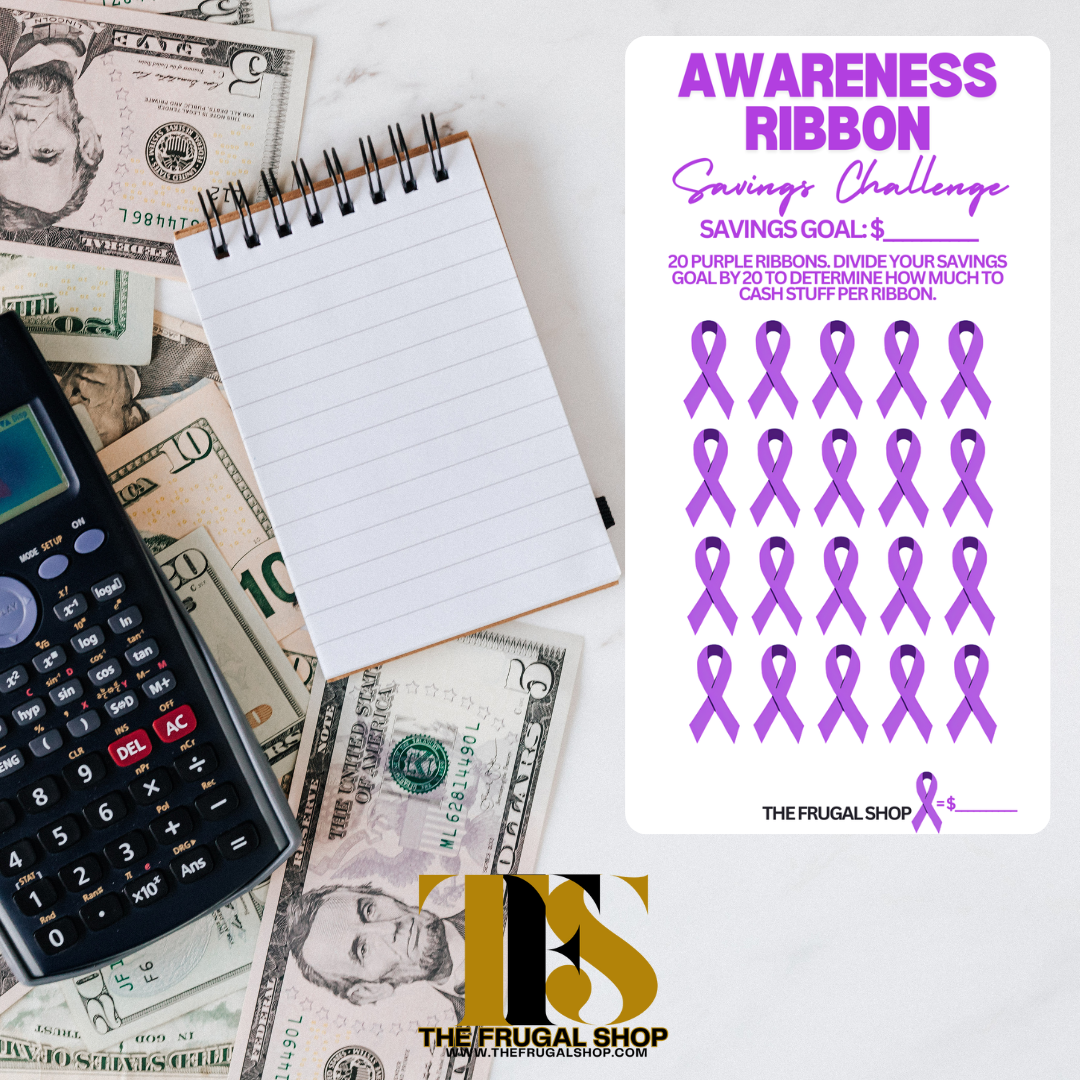 60 Awareness Ribbon Savings Challenges Printable | Achieve Financial Goals