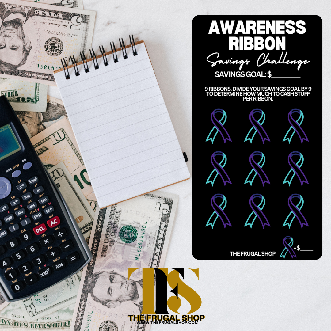 60 Awareness Ribbon Savings Challenges Printable | Achieve Financial Goals