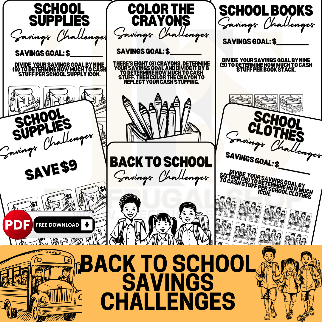Back to School Savings Printable Challenge Bundle