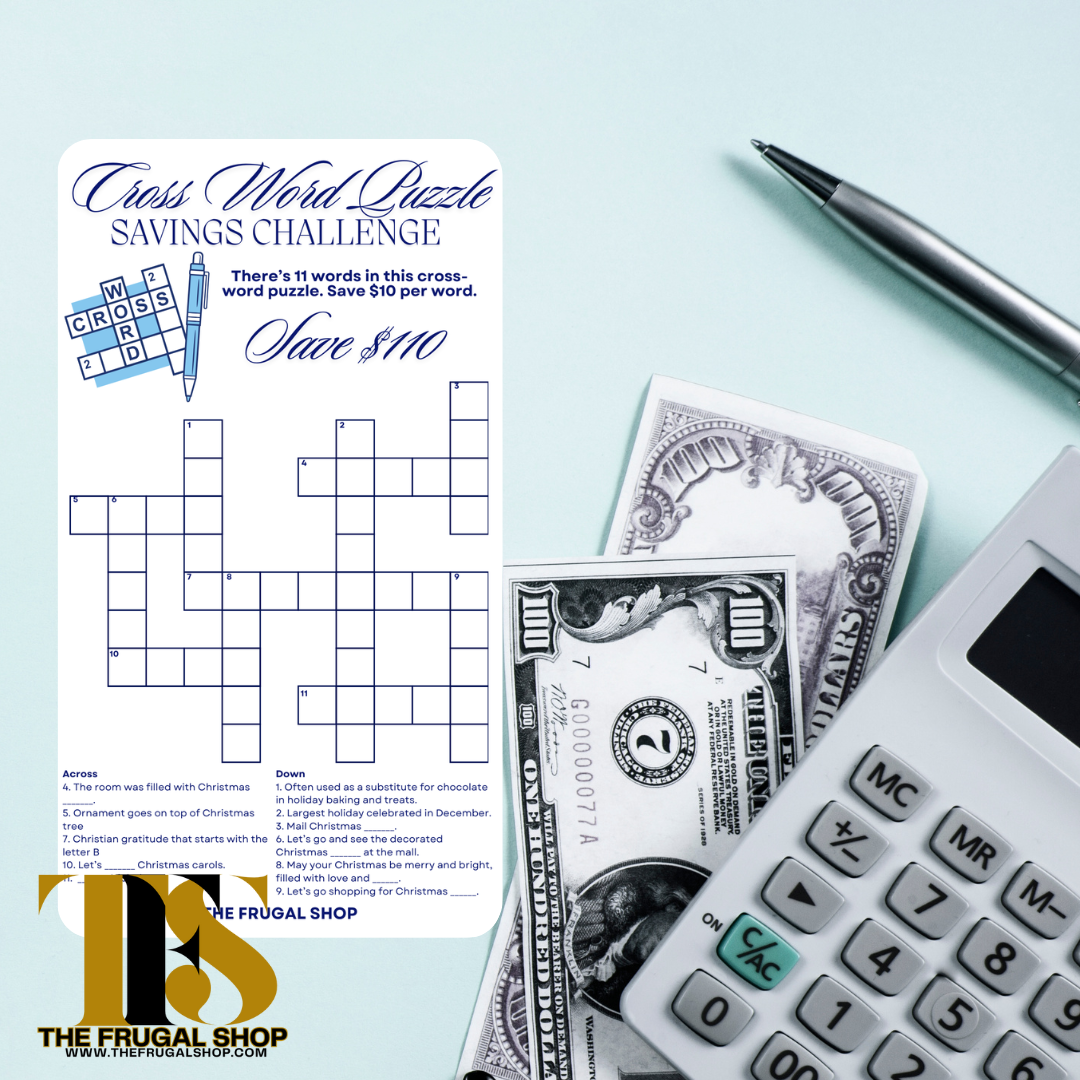 10 Christmas Blue Savings Challenges Printable Bundle for Cash Envelopes