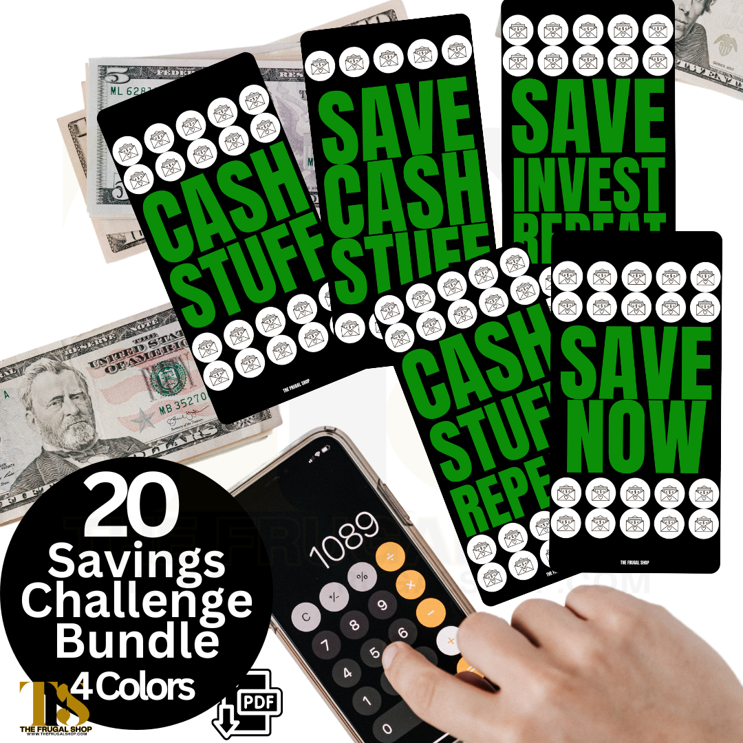 Save Cash Stuff Repeat Savings Challenge Bundle – Printable Savings Challange plus Dashboard