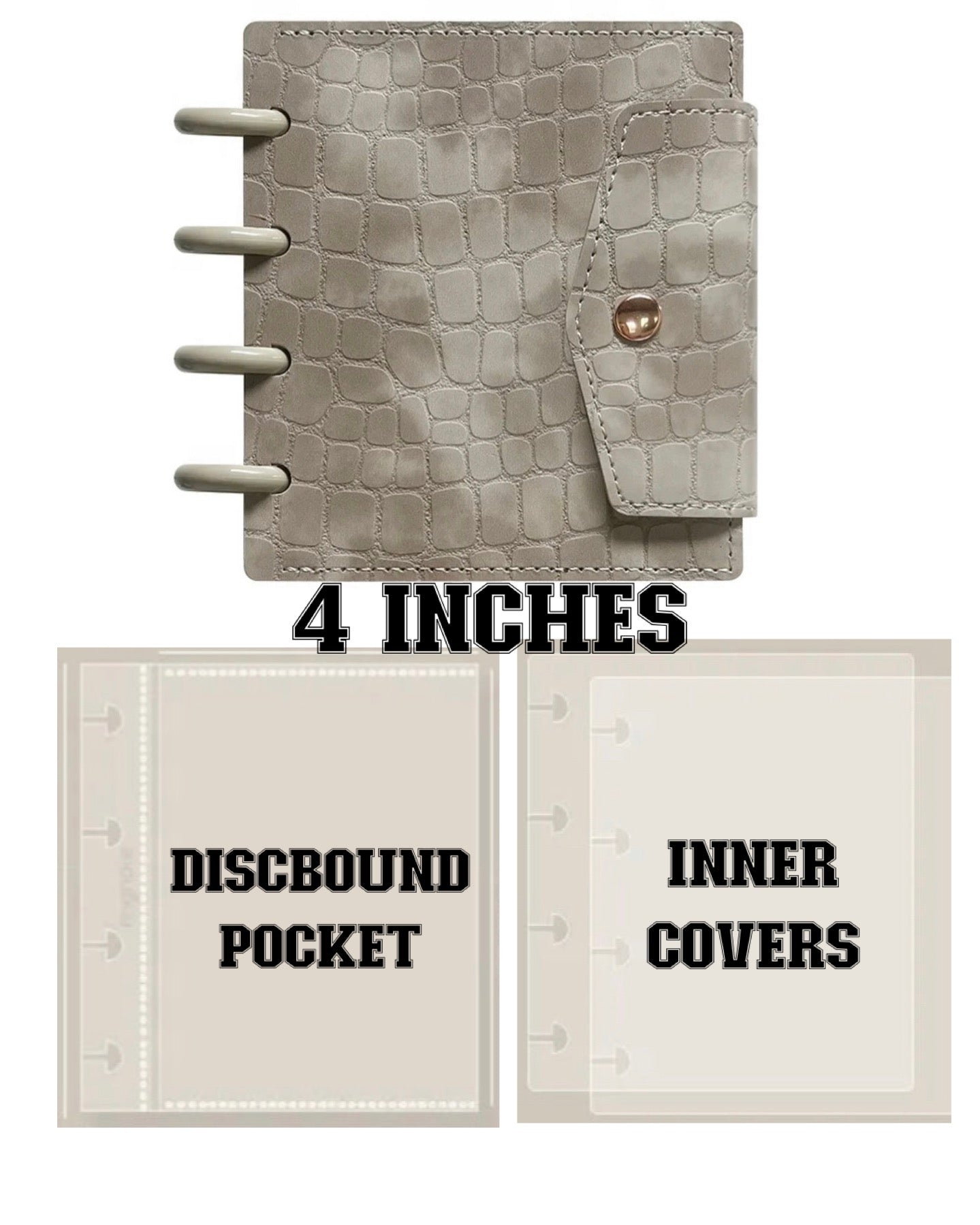 Gray Croco Textured Micro Discbound Album