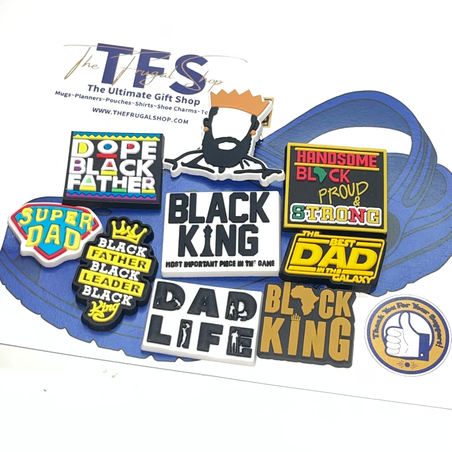 Father Dad Black King Shoe Charm