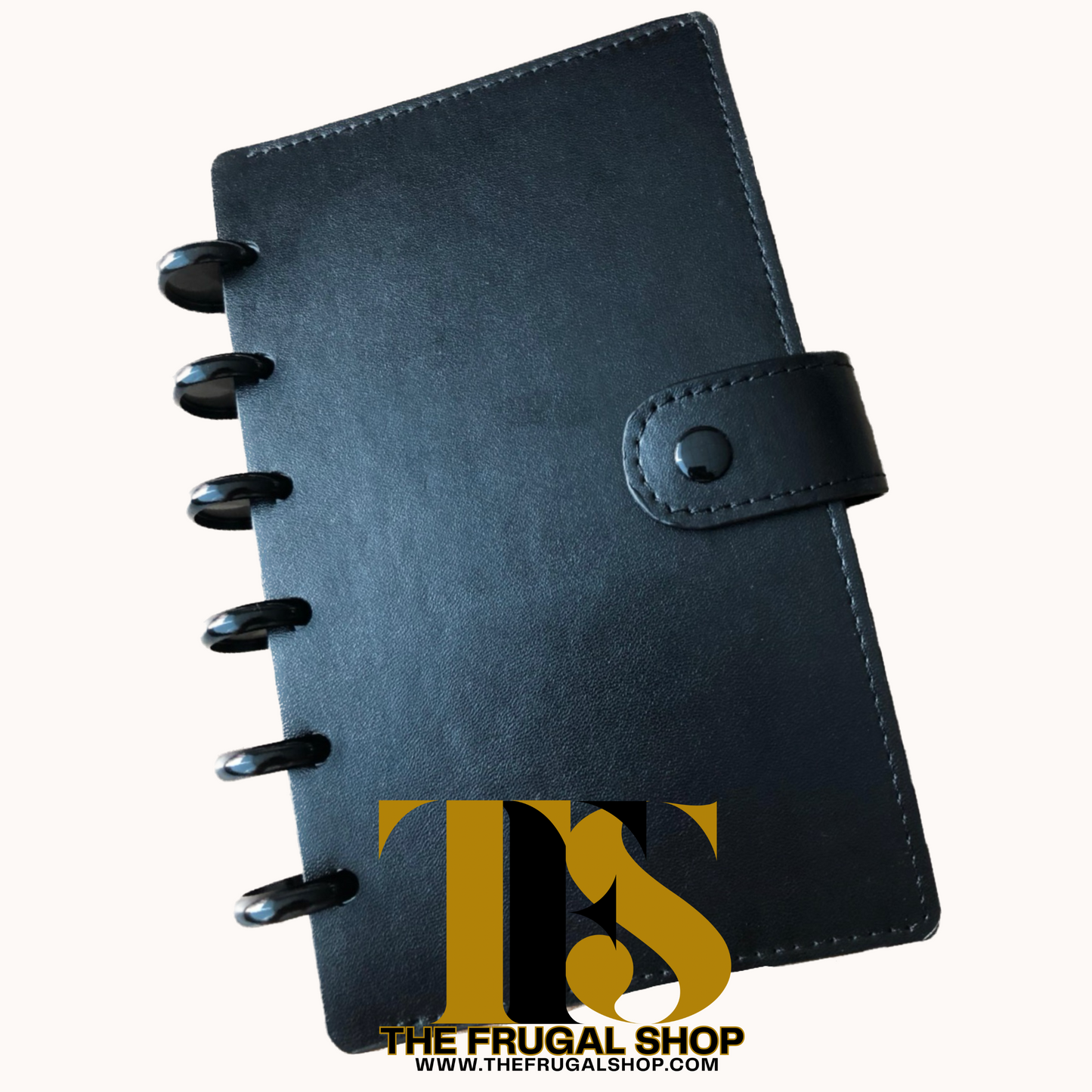 Black Leather Discbound Accessory Organizer