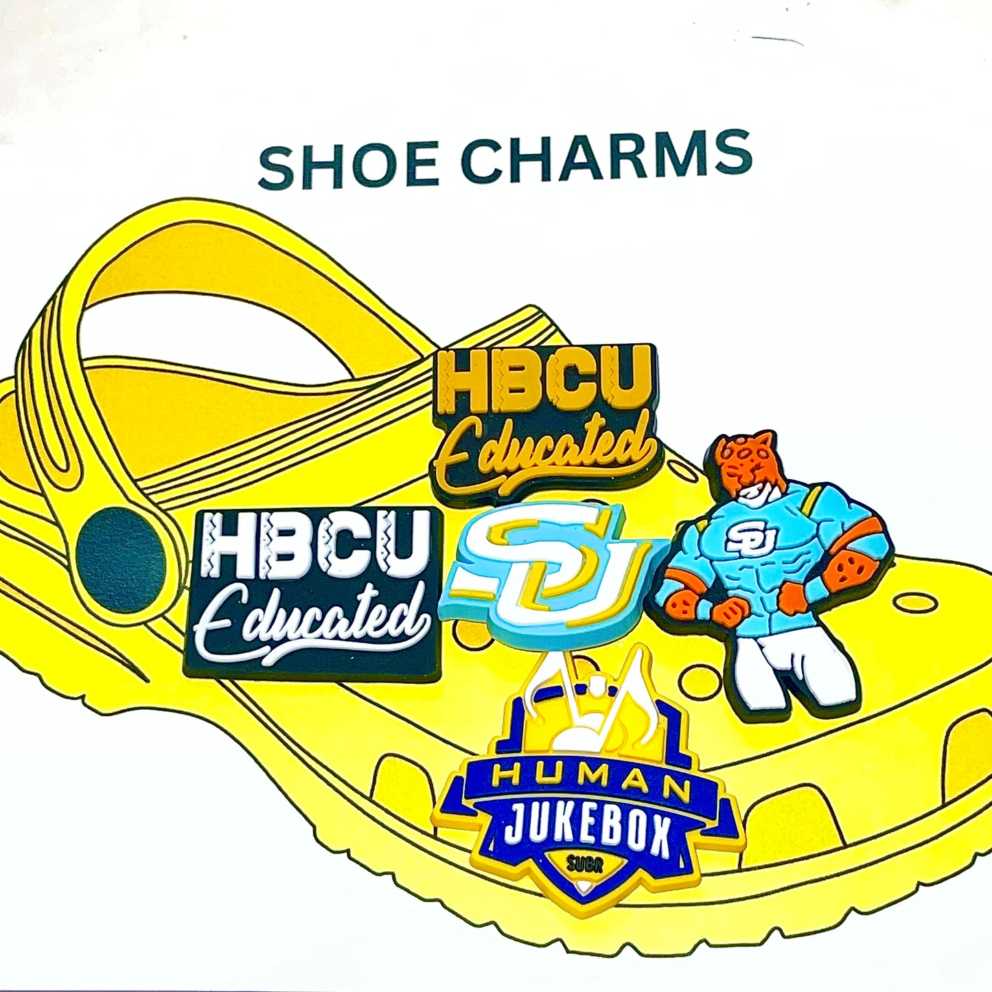 HBCU Shoe Charm - Alabama, Coppin, Dillard, Fort Valley, Jackson State, Southern, Tennessee