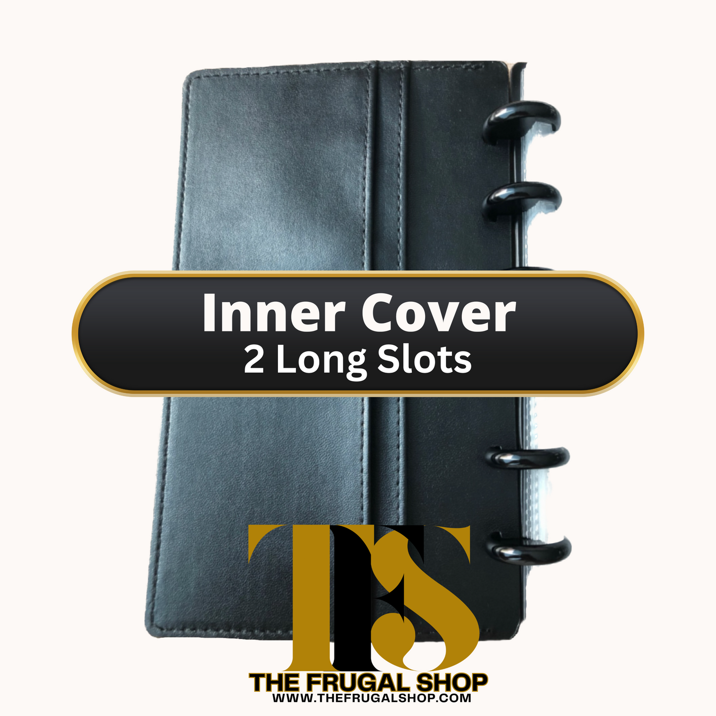 Black Leather Discbound Accessory Organizer