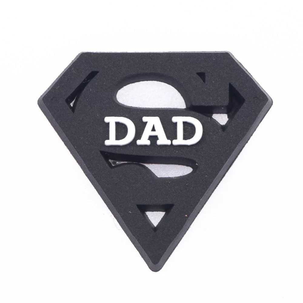 Father Dad Black King Shoe Charm