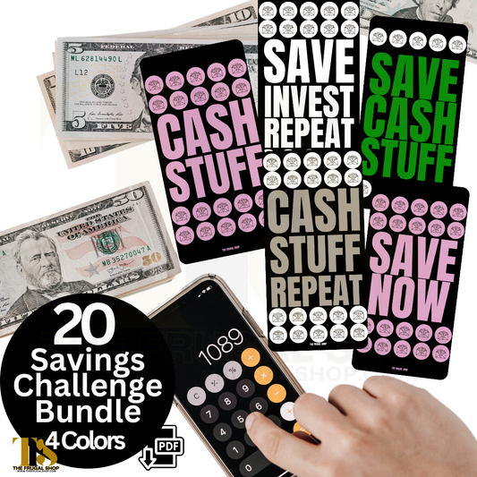 Save Cash Stuff Repeat Savings Challenge Bundle – Printable Savings Challange plus Dashboard