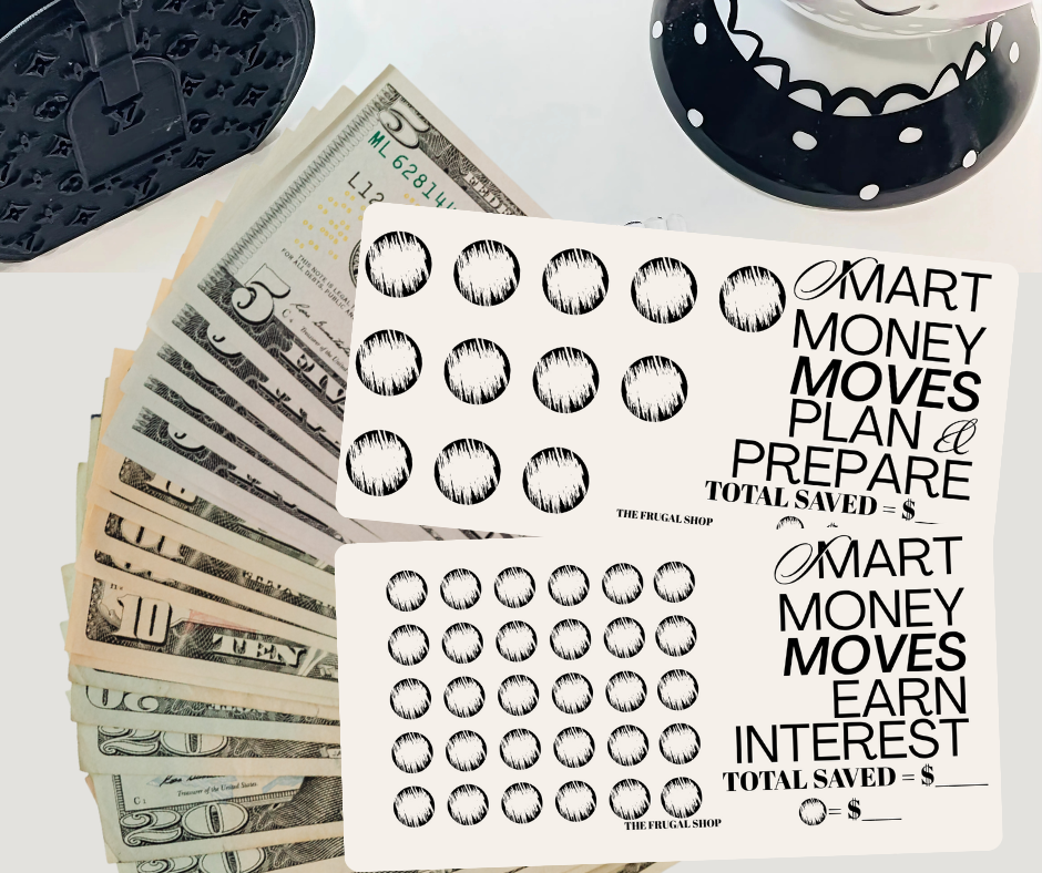Smart Money Moves Laminated Savings Challenge Cards – Plan, Earn, and Budget Better