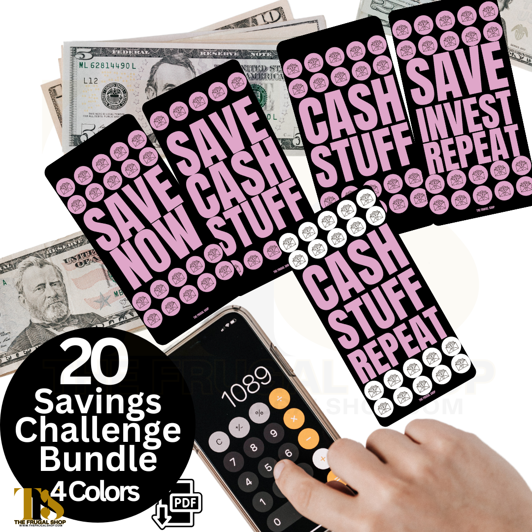 Save Cash Stuff Repeat Savings Challenge Bundle – Printable Savings Challange plus Dashboard