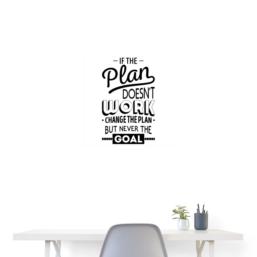 Planning Goals Motivation Poster 24x24 - white