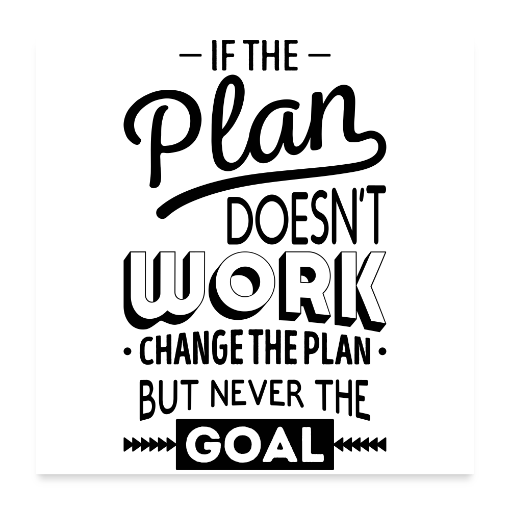 Planning Goals Motivation Poster 24x24 - white