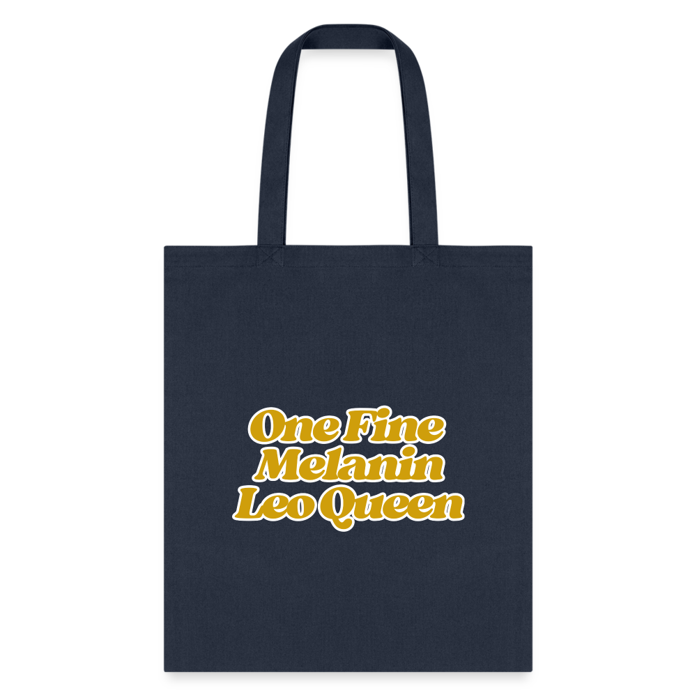 One Fine Melanin Queen Tote Bag - navy
