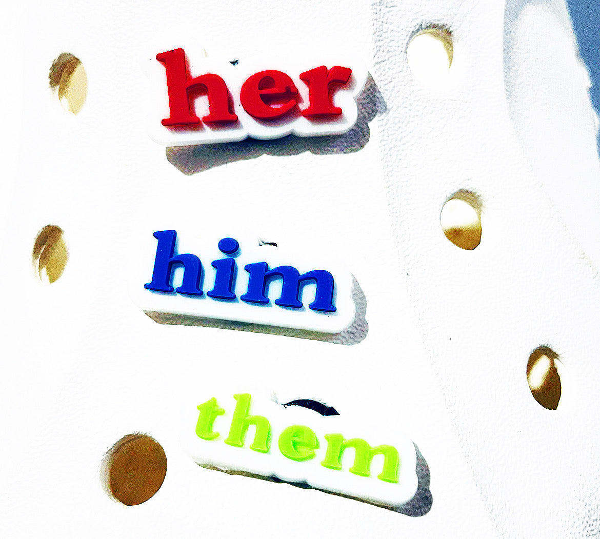 Pronoun Shoe Charm