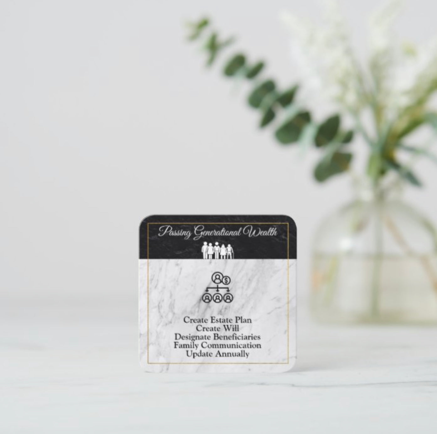 Passing Generational Wealth Estate Planning Planner Card