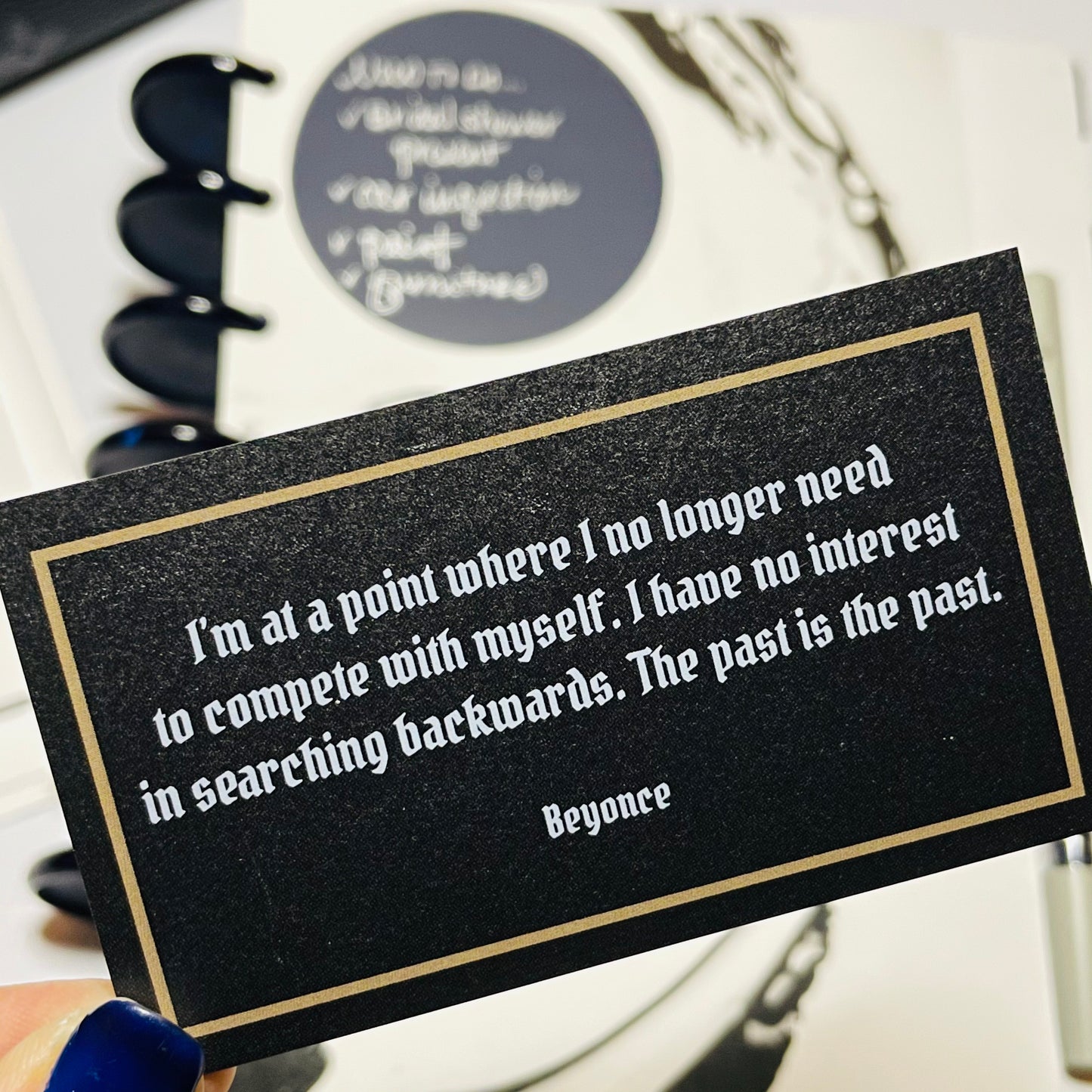 I No Longer Compete With Myself Planner Card