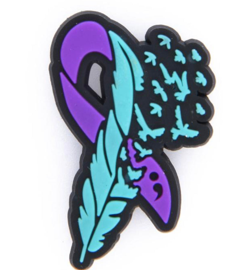 October Awareness Ribbon Shoe Charms | Breast Cancer | Down Syndrome | Liver Cancer | Men’s Health | World Mental Health Day